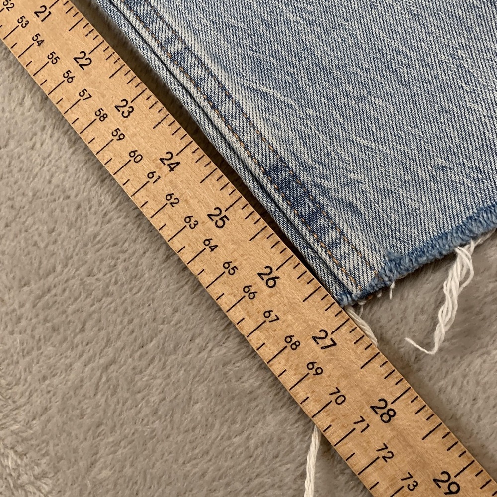 Aeropostale Mom Jean Womens 2 Light Wash High Rise Straight Leg Distressed Denim - Picture 6 of 11